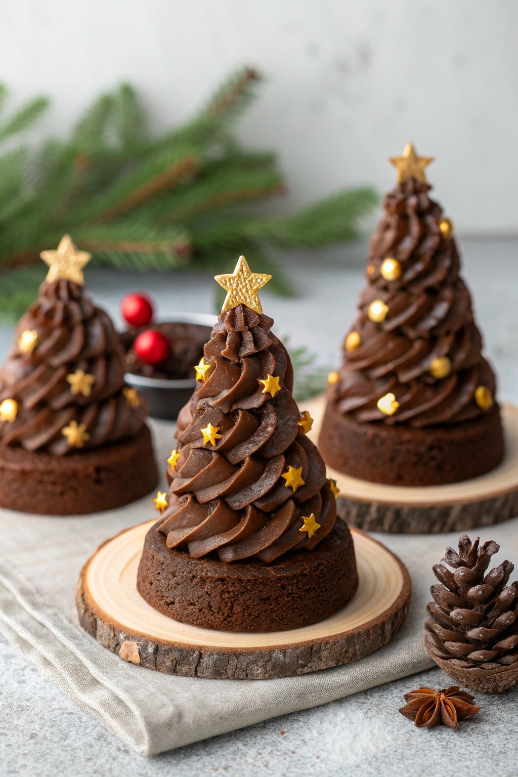 chocolate christmas tree cakes