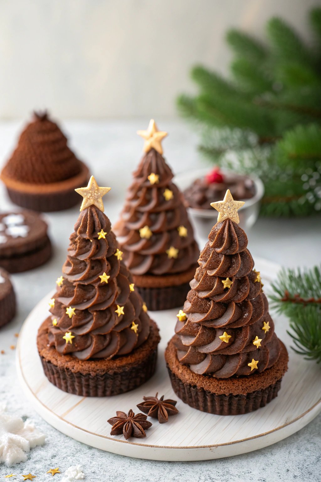 chocolate christmas tree cakes
