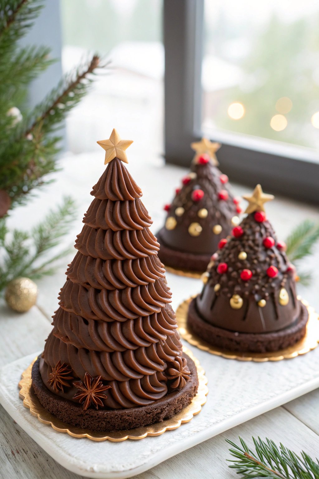 chocolate christmas tree cakes