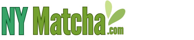 NY Matcha green tea powder logo with vibrant green color representing natural and healthy matcha products
